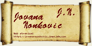 Jovana Nonković vizit kartica